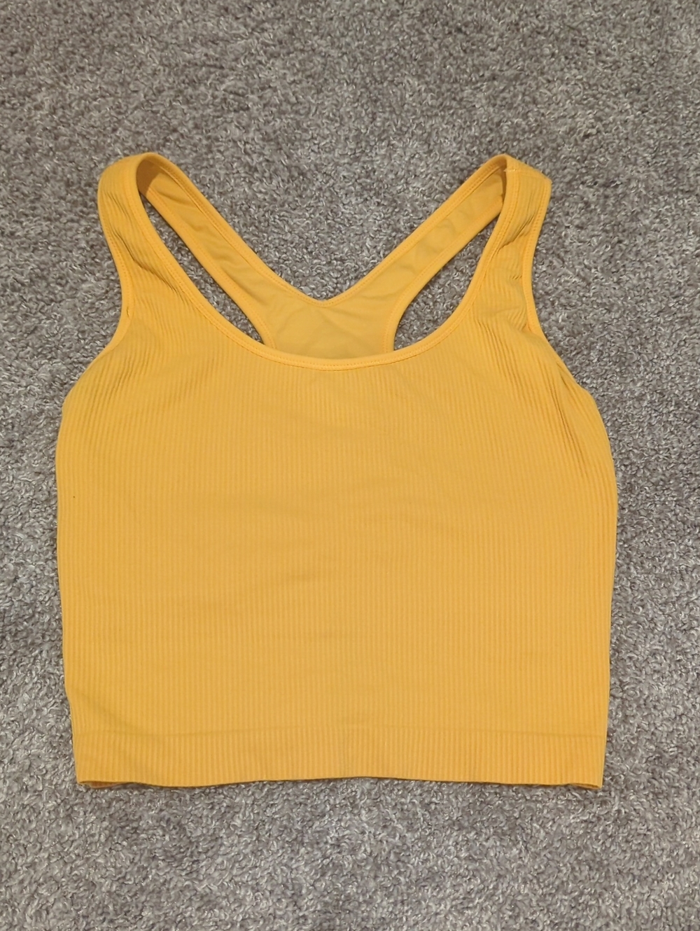CALIA by Carrie Underwood Ribbed Racerback Cropped Tank - Yellow